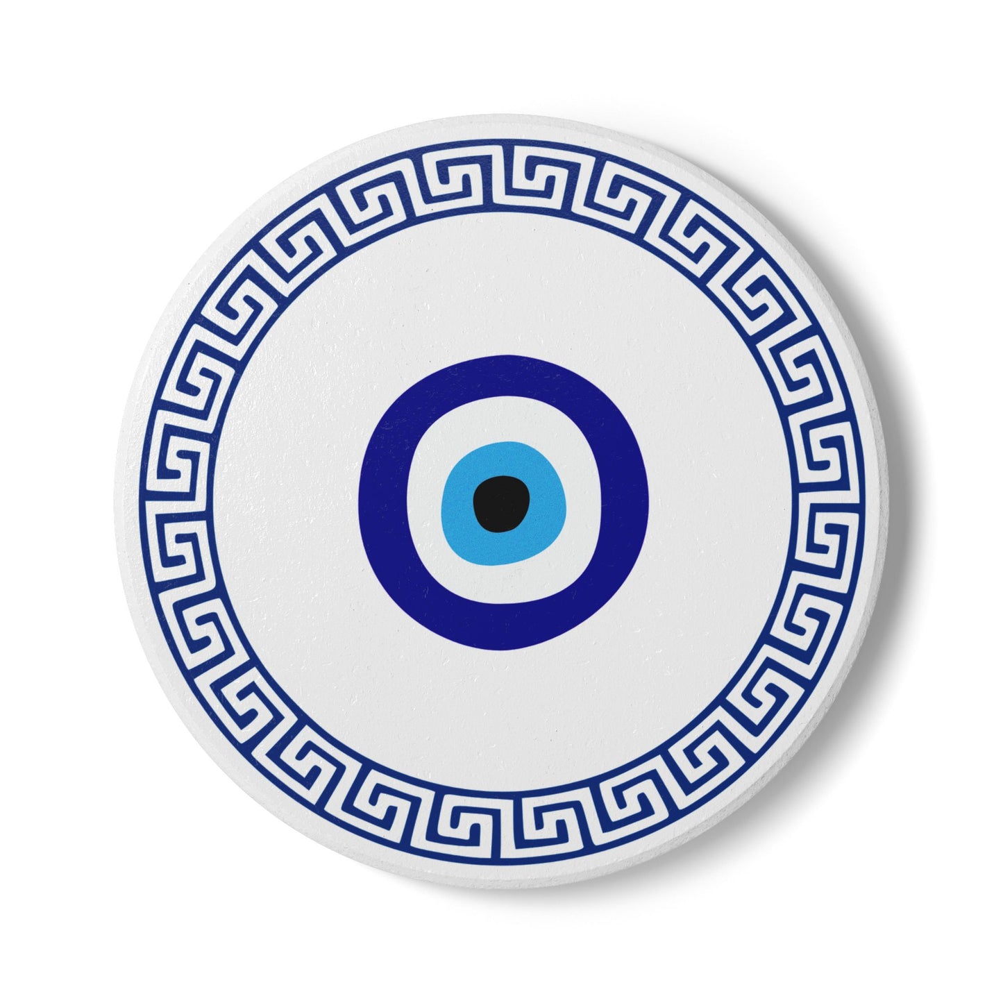 Greek Coaster - Evil Eye Blue