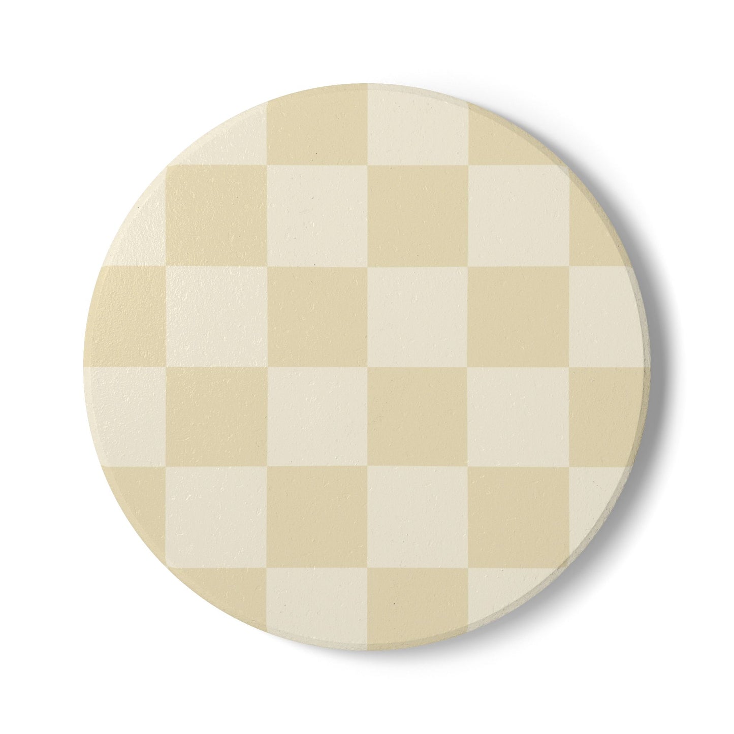 Beige Checkered Coaster - Light