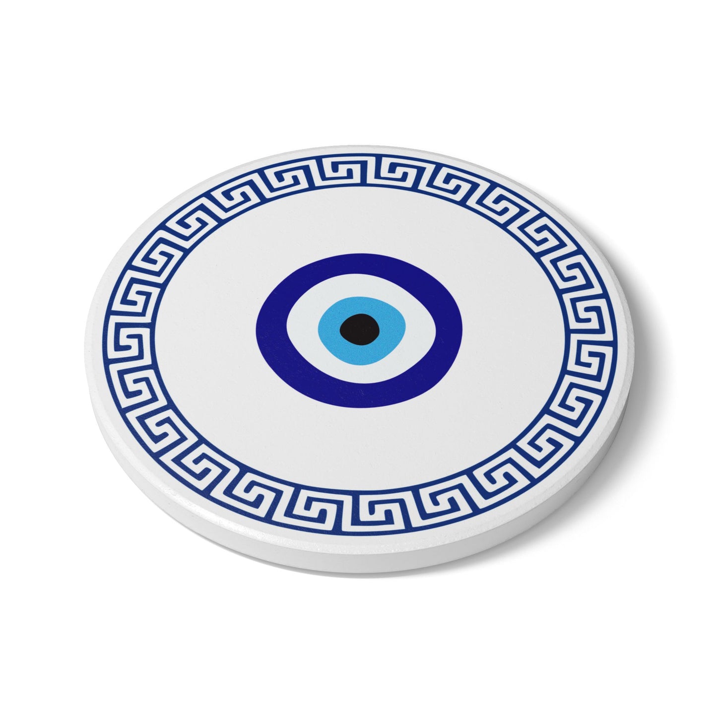 Greek Coaster - Evil Eye Blue